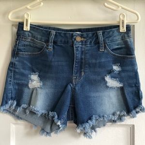 Distressed Denim Shorts